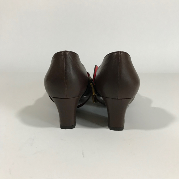 Vintage Celine Wrap-Around Ankle Strap Brown Shoe - Picture 5 of 8